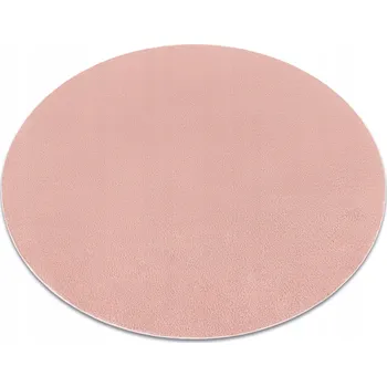 Koberec MĚKKÝ KOBEREC SHAGGY DO OBÝVACÍHO POKOJE LOŽNICE PRATELNÝ HLADKÝ růžový kruh 200 cm