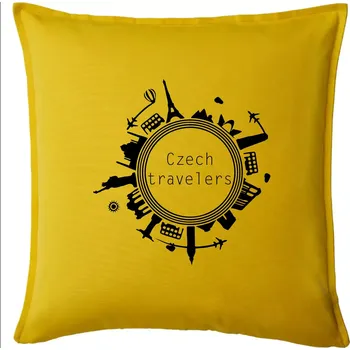Polštář Czech Travelers jednobarevný - Polštář 50x50 - 50x50 - Pouze potah ( Žlutá )