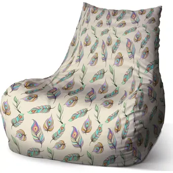 Sedací pytel Sablio Sedací vak Bean Paví peříčka - 60 x 70 x 70 cm