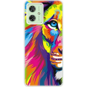 Pouzdro na mobilní telefon Silikonový obal iSaprio - Motorola Moto G54 5G - Rainbow Lion (Silikonový obal, kryt a pouzdro iSaprio - Motorola Moto G54 5G - Rainbow Lion - stylová ochrana telefonu, pružný TPU materiál, odolný UV potisk, česká výroba)