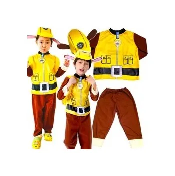 Karnevalový kostým Tlapková patrola KOSTÝM RUBBLE PŘEVLEK NA PÁRTY 3v1 ČEPICE VELIKOST M 110-116