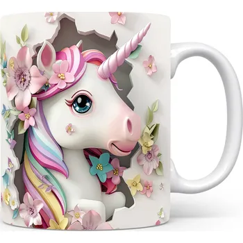 Hrnek se jednorožcem – modrými detaily