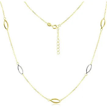 Náhrdelník GEMMAX Náhrdelník ze žluto-bílého zlata ve stylu Fancy délka 50 cm – zlatý šperk ryzosti 585/1000 v Dárkovém balení s Certifikátem GLNCN-50-01490