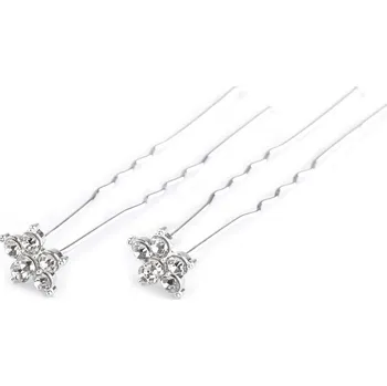 Náramek Štrasová vlásenka květ Ø11 mm, střední, crystal