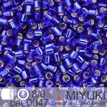 Korálek Korálky Miyuki Delica 8/0. Barva S/L Cobalt DBL0047. Balení 5g.