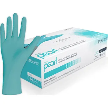 Zdravotnický materiál UNIGLOVES Nitrilové rukavice tyrkysové - Opal Pearl, 100 ks Velikost: XL (10)