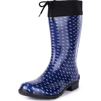 Dámské holínky Dámské vysoké gumové Holínky s elastickou manžetou LMG-968 tmavě modré 41