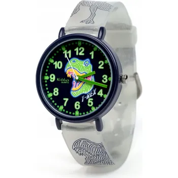 Hodinky Kiddus dětské hodinky Time Teacher Svítící ve tmě T-Rex