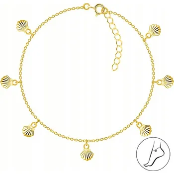 Náramek STŘÍBRNÝ NÁRAMEK NA NOHU KOTNÍK S MUŠLEMI