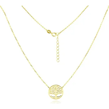 Náhrdelník GEMMAX Zlatý řetízkový náhrdelník Strom života délka 42+3 cm – zlatý šperk ryzosti 585/1000 v Dárkovém balení s Certifikátem GLNYN-45-01605