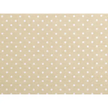 Bavlněná látka / plátno puntíky, střední, 7 krémová světlá