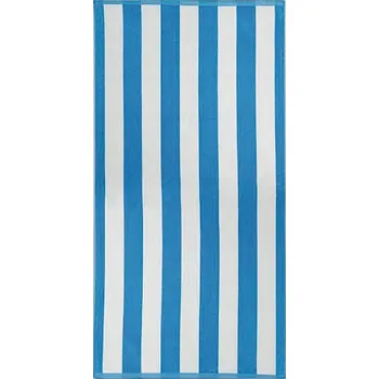 Plážová osuška KABANA, tyrkysově modré pruhy, froté, 90x170cm