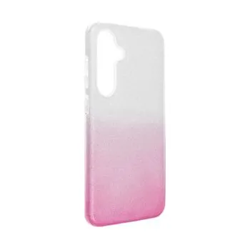 Pouzdro na mobilní telefon Kryt SHINING pro SAMSUNG S24 FE průhledný růžový - OEM + zdarma možnost vyzkoušet a vrátit zboží do 30 dní