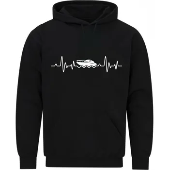 Pánská mikina Pánská mikina Kardiogram a Loď (Velikost: 5XL, Barva: Černá)