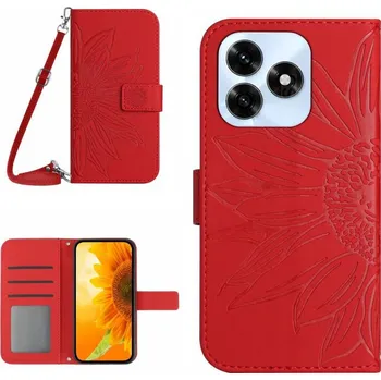 Pouzdro na tablet VSECHNONAMOBIL 126721 ART SUNFLOWER Peněženkový kryt se šňůrkou pro Honor X5c Plus červený