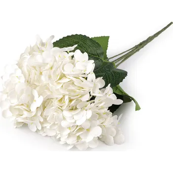 umělá květina Umělá kytice hortenzie, barva 1 krémová nejsvět.