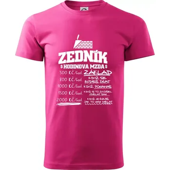 Pánská móda Hodinová mzda zedník - Klasické pánské triko vyšší gramáže - XS ( Purpurová )