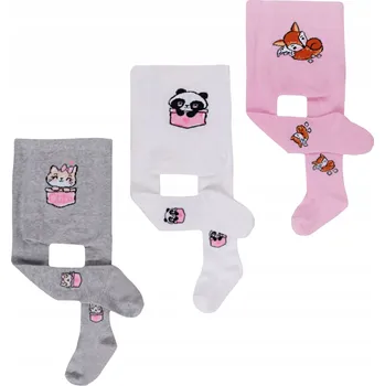 Dívčí dětské barevné Punčocháče , balení po 3 kusech, velikost 68-74, YOCLUB