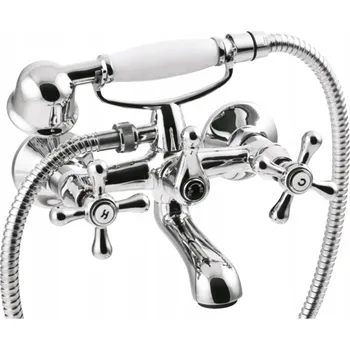 Vodovodní baterie Dvouuchytová nástěnná vanová a sprchová baterie Invena Roma, stříbrná