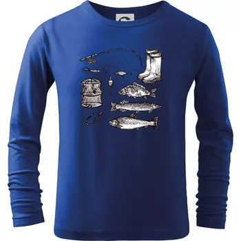 Chlapecké tričko Rybářský set - Triko dětské Long Sleeve - 122 cm/6 let ( Královská modrá )