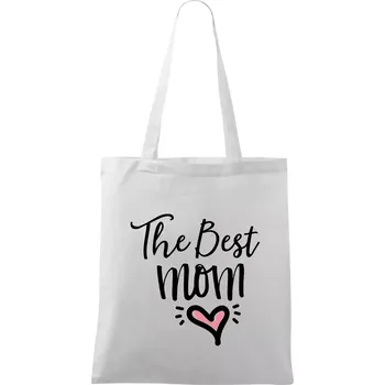Nákupní taška Best mom pod sebou - Taška bavlněná - 42 x 38 cm ( Bílá )
