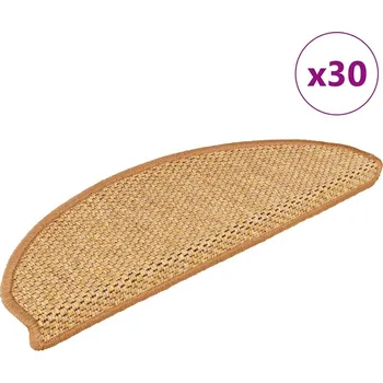 Nášlap na schod vidaXL Samolepicí rohože na schody Sisal-Look 30 ks 65x21x4 cm Sisal