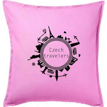 Polštář Czech Travelers jednobarevný - Polštář 50x50 - 50x50 - Pouze potah ( Růžová )