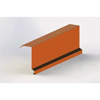 Střecha Závětrná lišta vrchní s okapnicí r.š.250mm Al Hliník 0.7mm STORM RAL 8004 cihlová dl.2m ( povrch.úprava STORM)