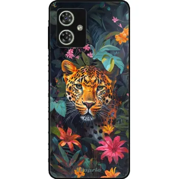 Pouzdro na mobilní telefon Lesklý kryt iSaprio pro Motorola Moto G54 5G - Flower Jaguar (Lesklý obal, elegantní kryt a pouzdro iSaprio Exclusive na mobil Motorola Moto G54 5G - Flower Jaguar - luxusní vzhled, pružné boky z TPU, kompletní ochrana hran a fotoaparátu, česká výroba)