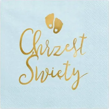 Papírový ubrousek Papírové ubrousky Party Deco modré Křest Svatý 12 ks