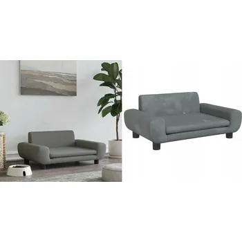 Pelíšek pro psa Tmavě šedý, sametový Pelíšek pro psa, 70x45x33 cm