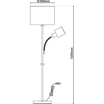 Lampička Näve Stojací lampa Filomena, hnědá/stříbrná, textil, ramena na čtení, E27, E14 hnědá, stříbrná 1 x 13 W LED E27 + 1 x 6 W LED E14 - Doprava zdarma