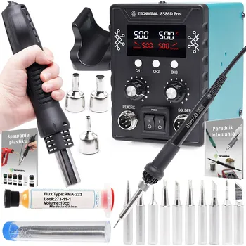 Páječka HORKOVZDUŠNÁ PÁJECÍ STANICE 2v1 8586D Pro + PŘÍSLUŠENSTVÍ PRO PÁJENÍ A SVAŘOVÁNÍ