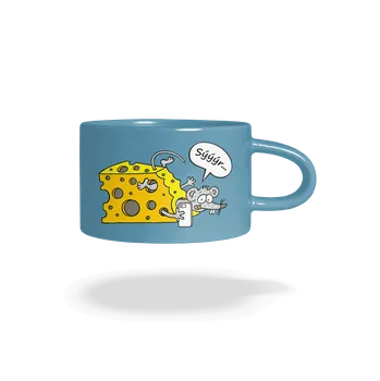 Bastard Řekněte sýýýr hrnek makronka Blue Macaron