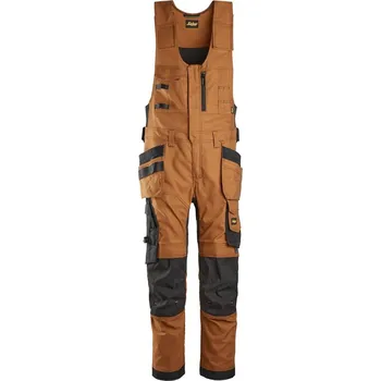 Pracovní kalhoty s laclem Canvas Snickers pánské kalhoty 6014 hnědé 54