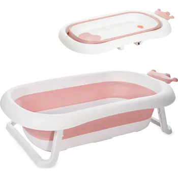 koupací vanička Skládací vanička pro miminka, stabilní, s nožičkami, zátka Lorelli Royal růžová