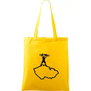 Mapa ČR - cyklista na prsou - Taška bavlněná - 42 x 38 cm ( Žlutá )