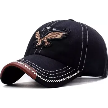 Kšiltovka Čepice s kšiltem Bavlněná Kšiltovka Orel Černá