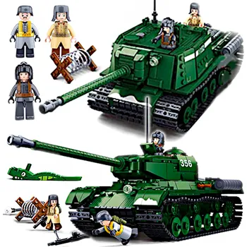 ostatní stavebnice STAVEBNICE VOJSKO WWII TĚŽKÝ TANK 2V1 845 DÍLŮ