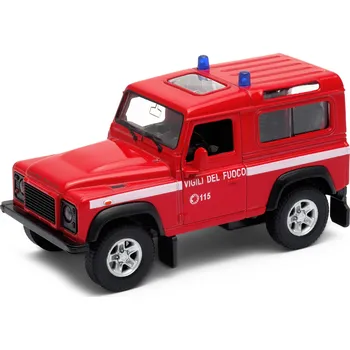 autíčko Welly - Land Rover Defender model 1:34 červený hasiči