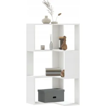 Knihovna VidaXL 3-patrový rohový regál, bílý, 50x50x102 cm