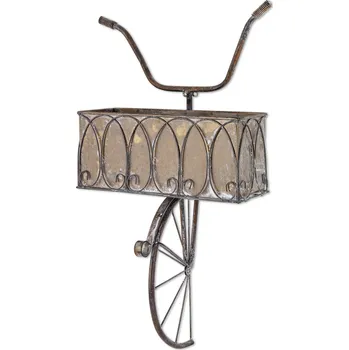 Dekorativní nástěnný Držák Na Květináč Retro Kolo – Kovové kouzlo ve vintage stylu