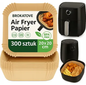 Obraz Organizér do horkovzdušné fritézy 300x papírové vložky do fritézy bez tuku 20x20 cm