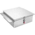 VEVOR Krabice na nářadí do korby nákladního vozu, odolná hliníková krabička na nářadí s diamantovým plechem, organizér na nářadí s nosností až 100 kg, ideální pro pickup, korbu nákladního vozu, obytný vůz, přívěs, 770 x 610 x 230 mm, stříbrná