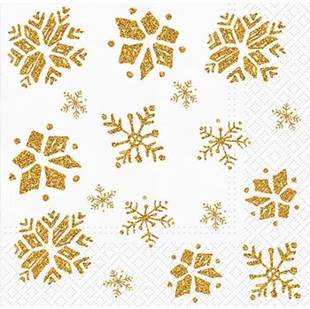 Vánoce Vánoční ubrousky zlaté vločky