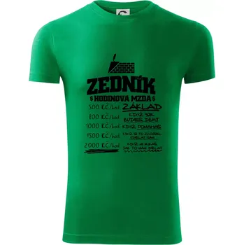 Pánské tričko Hodinová mzda zedník - Viper FIT - Pánské zůžené tričko - 2XL ( Středně zelená )