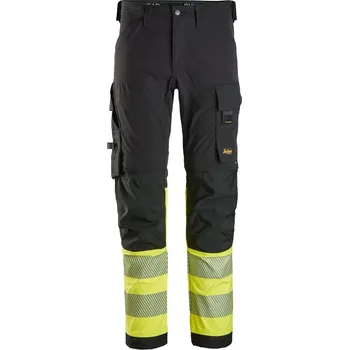 Pánské kalhoty Pánské pracovní kalhoty Snickers reflexní strečové kalhoty 6335 žluté 58