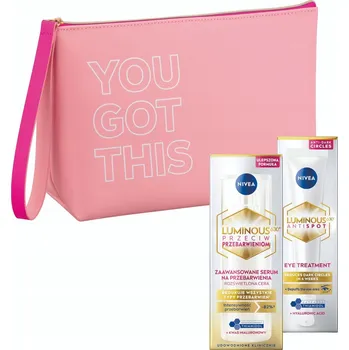 Kosmetická sada NIVEA LUMINOUS Sada Sérum proti pigmentovým skvrnám + Oční krém + Kosmetická taštička