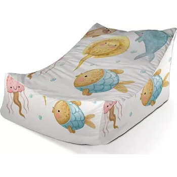 Sedací pytel Sablio Sedací vak Lounge Podmořská parta - 80 x 95 x 50 cm