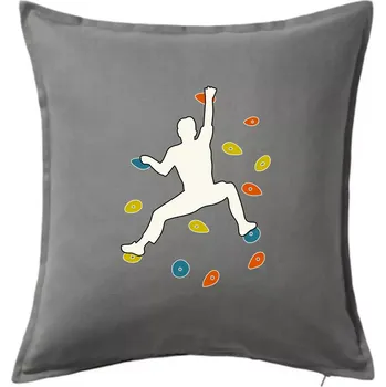 Polštář Bouldering lezec - Polštář 50x50 - 50x50 - Pouze potah ( Tmavě šedý melír )